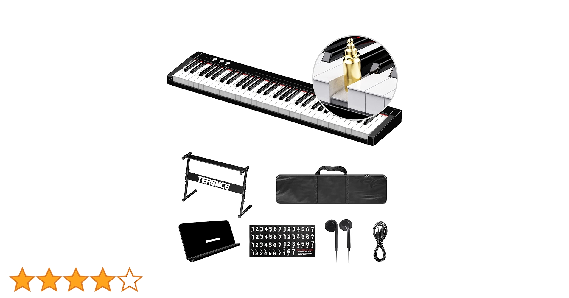 Amazon | TERENCE 電子キーボード 140音色128リズム キーボード 61鍵盤